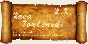 Maša Komlenski vizit kartica